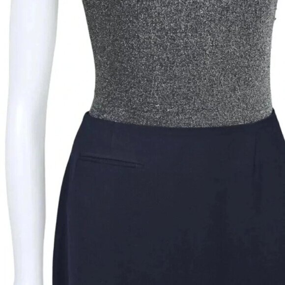 Vintage Jacob Maxi Navy Blue Pencil Skirt Side Slit Size 7/8 - Picture 2 of 9